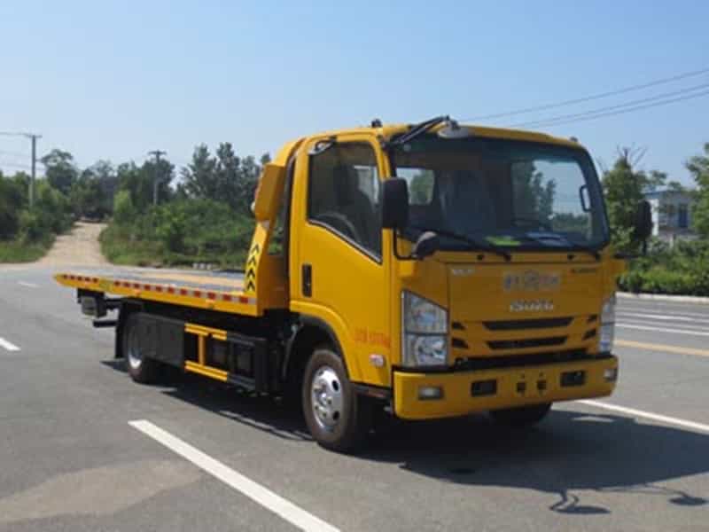 庆铃五十铃平板一拖二清障车